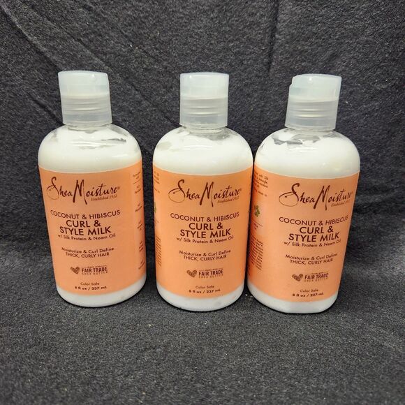 Other - 3 PK Shea Moisture Coconut & Hibiscus Curl & Style Milk 8 Fl Oz Each